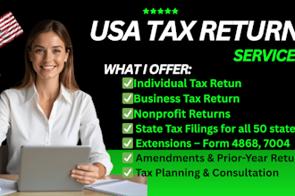 prepare us tax returns 1040, 1120, 1065 and 1120s, US tax return, amended tax