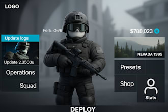 create custom roblox ui design, roblox gui roblox map, roblox vfx, roblox studio