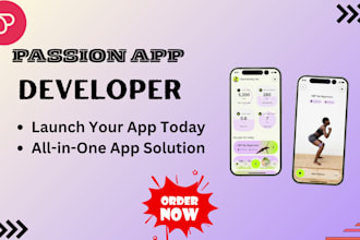setup , build and publish passion io app for coaches