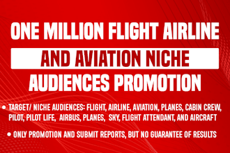 promote to one million flight aviation and airline niche audiences
