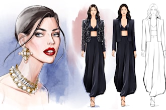 draw a fashion illustration or sketch