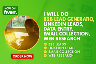 do b2b lead generation, linkedin leads, data entry and email collection