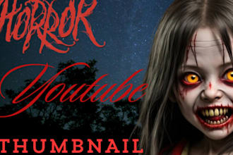 horror thumbnail scary youtube thumbnail spooky design creepy clickbait custom