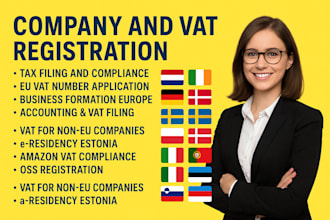 company and vat registration for netherland, ireland, croatia, germany, poland
