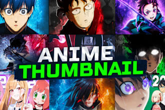 anime thumbnail cartoon thumbnail custom anime art youtube thumbnail design