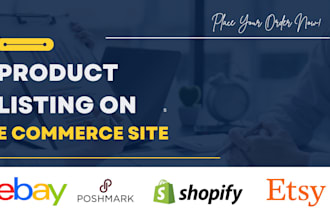 do poshmark, ebay, shopify and etsy product listing