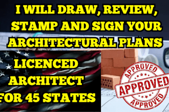 sign stamp draw architectural plan drawing structural engineer mep drawing USA