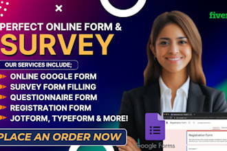 conduct online survey via jotform, typeform and respondent to fill online survey