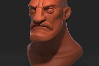 work on a character sculpture for 3d printing