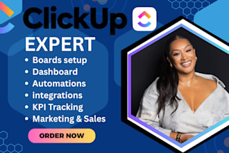 be your clickup consultant, setup clickup project management boards automations
