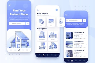 create modern real estate app, real estate website, property selling website