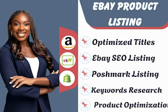 do ebay product listing, ebay SEO optimized, ebay, poshmark, mercari lister
