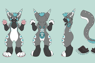 design furry fursona reference sheet furry anthro nsfw custom character art pose