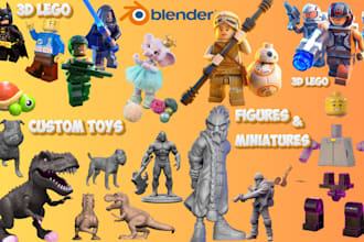 create 3d toy, action figure, lego models, designer toys 3d print ready stl file