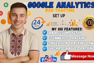 set up google analytics, ga4, tag manager, and shopify ecommerce tracking