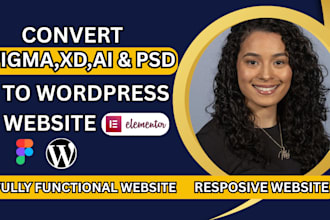 convert xd, PSD or figma to wordpress website design