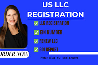register US llc, get ein, boi report for non US