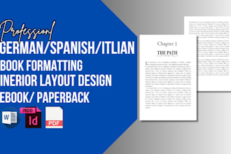 design german book, manuscript formatting italian ebook, spanish interior layout