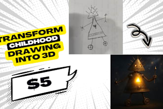 transform your childhood drawing into a realistic 3d artwork ai potrait