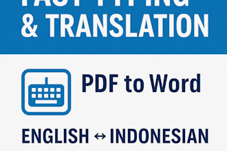 fast typing, convert PDF to word, or translate english to indonesian