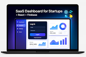 build your startup saas dashboard or mvp with react, firebase and tailwind