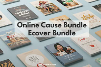 design online course bundle, ecover bundle, product mockup, software box mockup