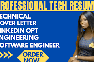 write and editing you professional ats tech resume, engineering and linkedin opt