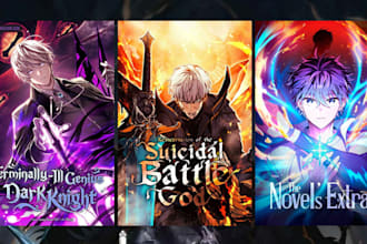 draw detailed anime manga light novel cover art design webcomic webnovel comic