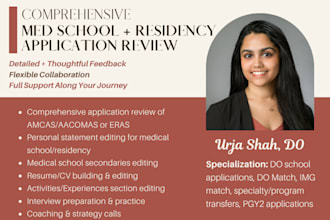 help you edit your personal statement for medical school and residency