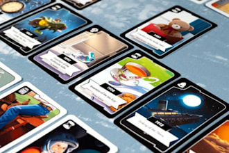do custom playing card, card game, tuck box, and board game artwork design