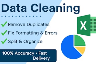 do fast and accurate data entry excxel cleaning and PDF to excel conversion
