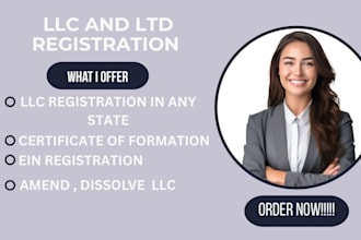 register your US llc, get ein, file boi report or dissolve your company