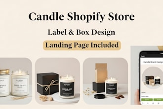 create candle shopify store candle label design and candle box design