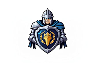 design an awesome knight shield mascot logo for you with express deliver
