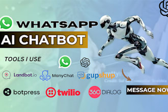 build ai chatbot using manychat landbot intercom chatgpt twillio api integration