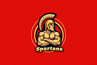make a high quality spartan warrior mascot logo with express delivery