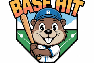 design high quality base hit mascot logo with free source file