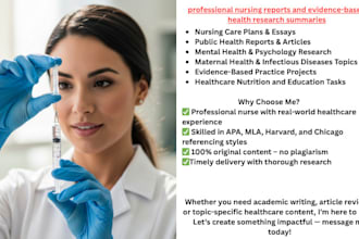 provide expert nursing writing, care planning support, and health research