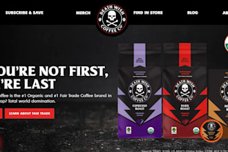 build branded coffee website coffee shopify coffee store design cafe website