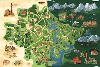 draw a unique vector or isometric map