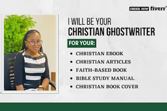 ghostwrite your christian book and do free book cover for you
