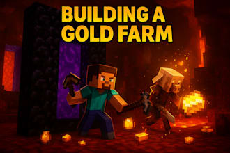 build a gold farm in your minecraft bedrock world