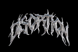make a metal, rock, punk, hardcore music logo with chrome effect for you