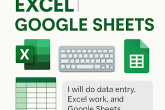 accurate data entry, excel work, and file conversion