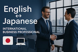 translate manually english to japanses with japanese business settings