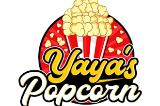 design unique popcorn logo