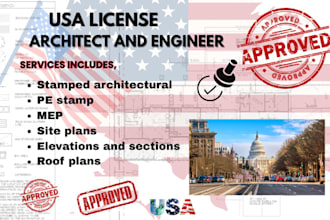 sign stamp draw architectural plan drawing structural engineer mep drawing USA