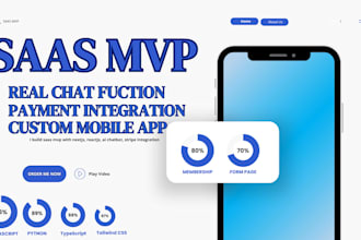 build saas mvp with nextjs, reactjs, ai chatbot, stripe integration