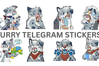 draw furry telegram stickers nsfw furry anthro protogen fursona animated sticker