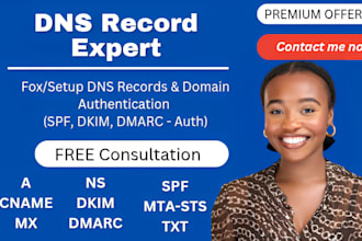 setup or fix dnx records cname mx txt dkim spf dmarc a record domain issues